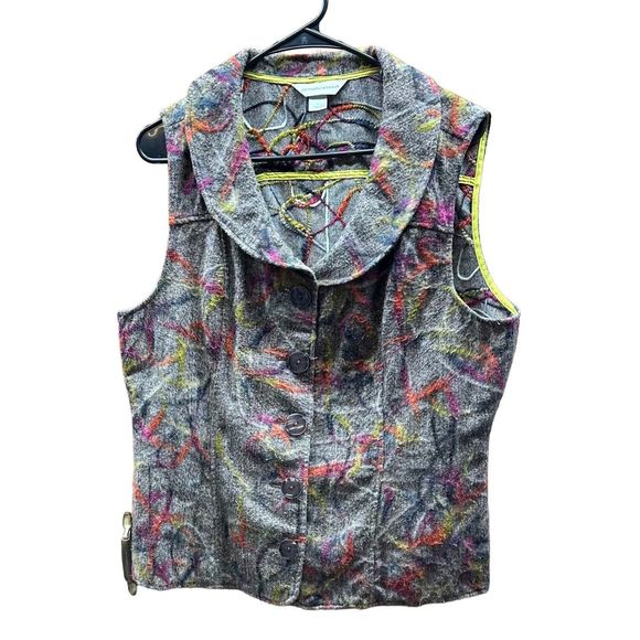 Christopher & Banks Graffiti Art Colorful Sleeveless Vest Womens Size XL - Picture 1 of 4